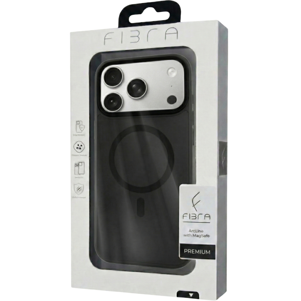 Чехол BECOVER FIBRA ArcLine Case with MagSafe для Apple iPhone 17 Pro Black (715381) Материал поликарбонат