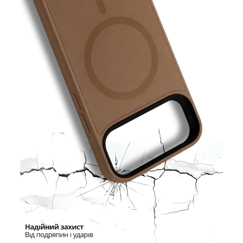 Зовнішній вигляд Чохол BECOVER FIBRA ArcLine Case with MagSafe для Apple iPhone 17 Pro Brown (715383)