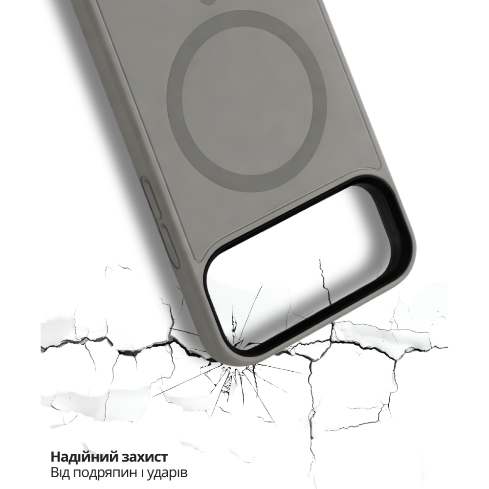 Зовнішній вигляд Чохол BECOVER FIBRA ArcLine Case with MagSafe для Apple iPhone 17 Pro Max Gray (715389)