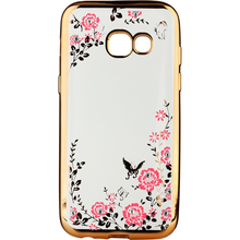 Чехол BECOVER Flowers для Samsung A320 2017 Gold (701313)