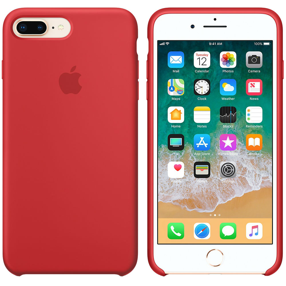 Чехол APPLE iPhone 8Plus/7Plus Silicone Case RED (MQH12ZM/A) Тип чехол-накладка