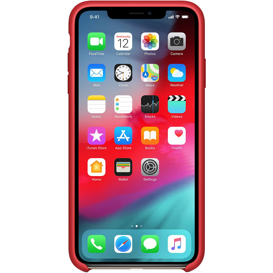 Чехол APPLE iPhone XS Max Silicone Case RED (MRWH2ZM/A) Материал силикон