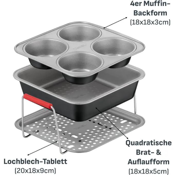 Набор форм для выпечки TEFAL Dail'Easy для мультипечи 3 пр (J701S344) Совместимость специально для мультипечей от 4,6 л