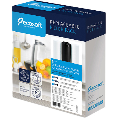 Комплект картриджів Ecosoft 1-2-3 для фільтрів зворотного осмосу (CPV3ECOSTD) Функція картриджа очищення від заліза