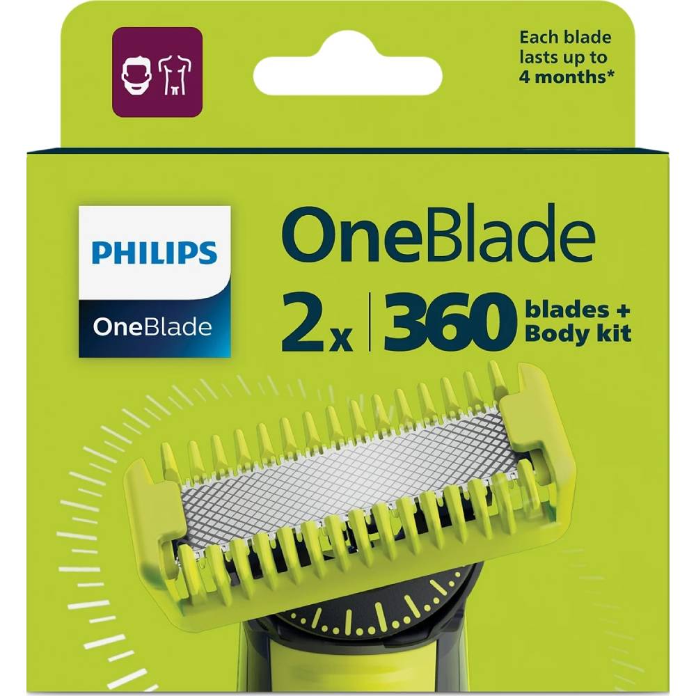 Сменное лезвие Philips OneBlade 2 шт QP624/50 Количество в наборе 2