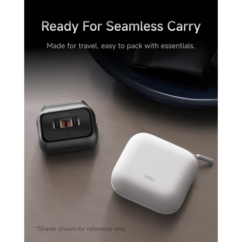 Дорожній кейс Laifen для бритви P3 Pro White Особливості матеріал: силікон (LSR), полікарбонат; Soft-Touch покриття; протиударний корпус; прихована блискавка; розмір 60 х 46 мм; вага 55 р.