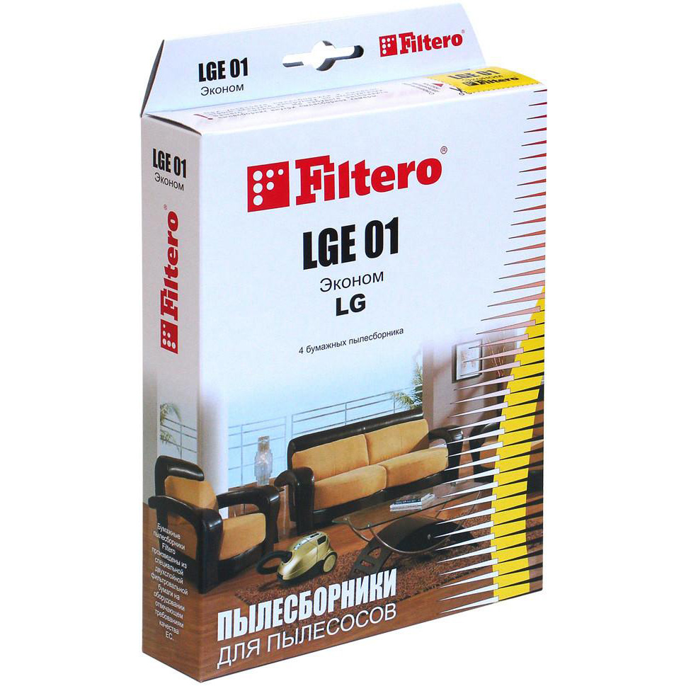 

Пылесборник FILTERO LGE 01 эконом (4шт), LGE 01 економ (4) паперовий