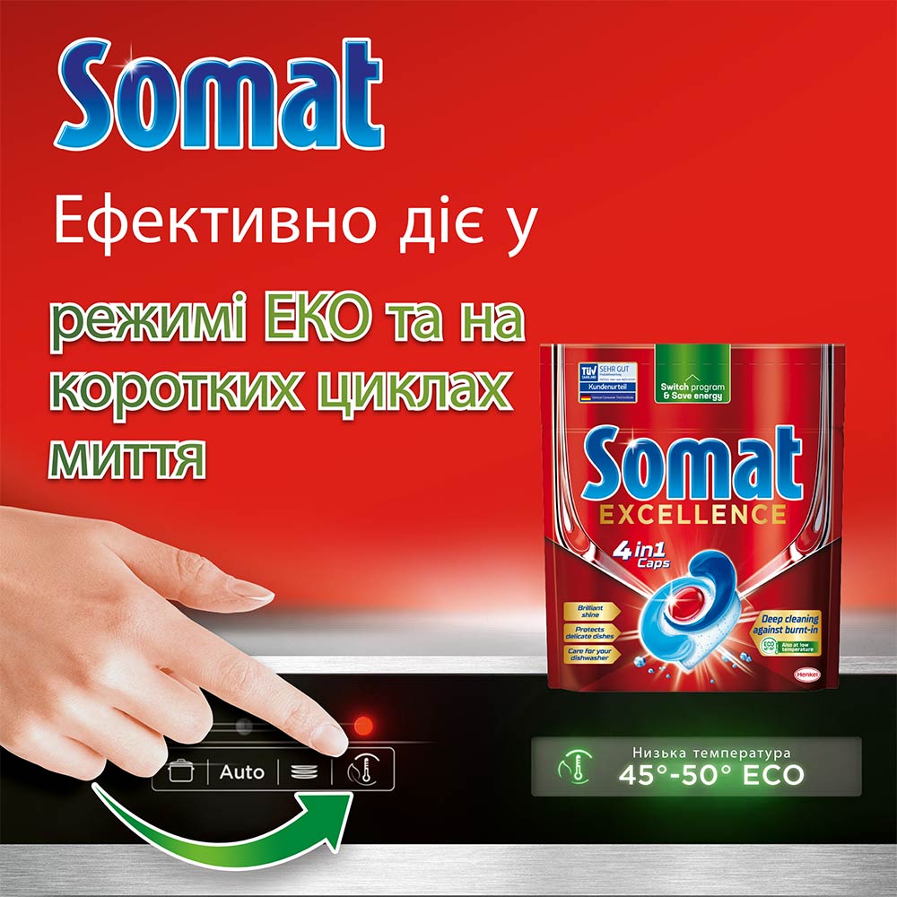 Таблетки для посудомийної машини SOMAT Excellence 4in1 28 шт (2890005) Сумісна техніка посудомийні машини