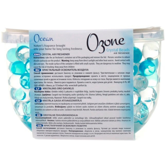 Освежитель воздуха кристаллический на гелевой основе OZONE Crystal Beads Океан (4770416340583) Тип освежитель воздуха