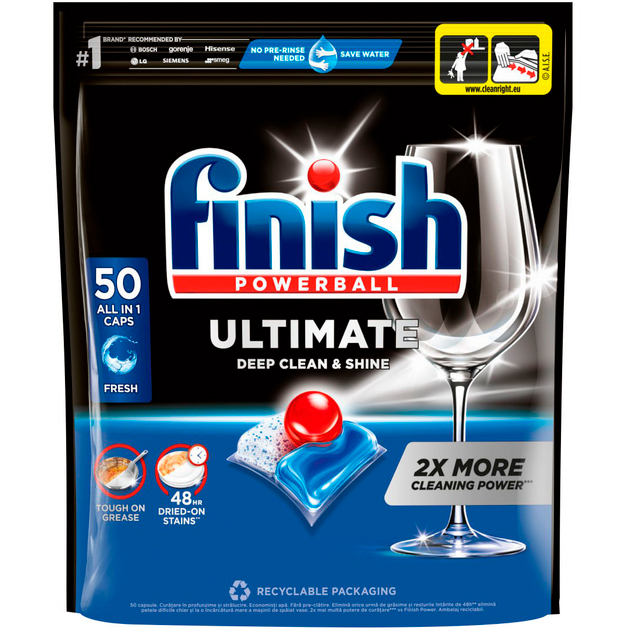 Капсулы для посудомоечной машины FINISH Ultimate All in 1 50 шт (5908252002894)