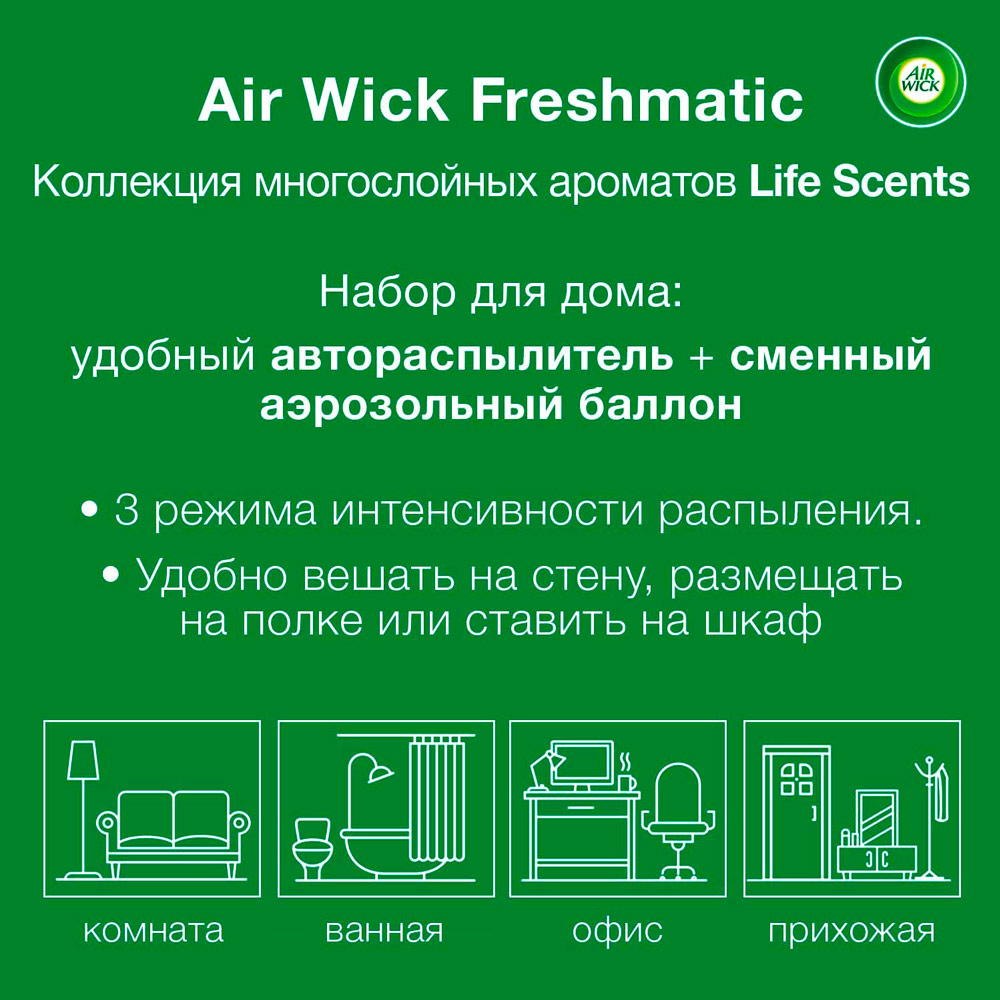 Автоматический освежитель воздуха AIRWICK Freshmatic Life Scents После  дождя 250 мл (5900627062922) - в интернет-магазине Фокстрот: цены, отзывы,  характеристики | купить в Киеве, Харькове, Днепропетровске, Одессе - Украина