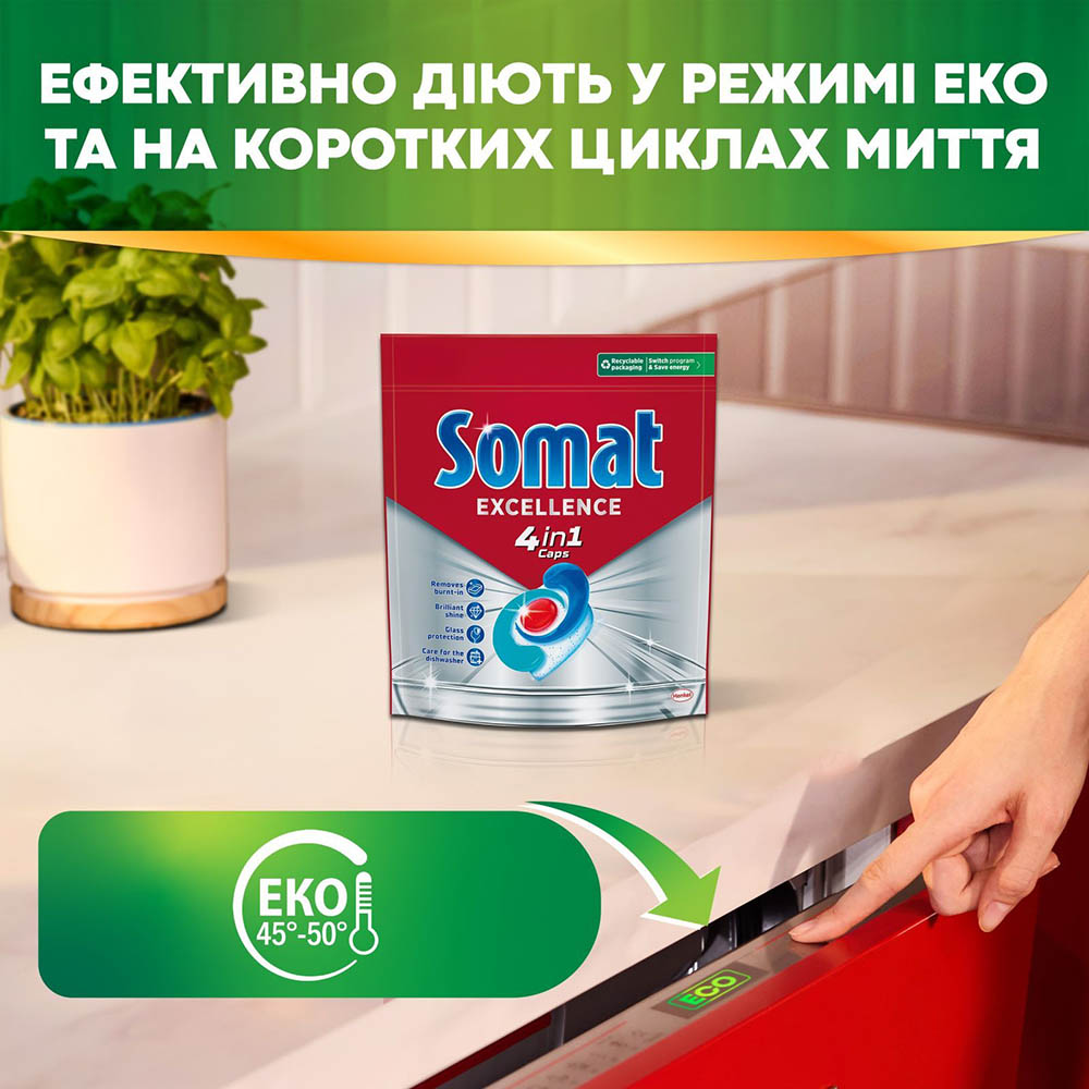 Таблетки для посудомийної машини SOMAT Excellence 60шт (9000101808087) Тип засоби для миття посуду
