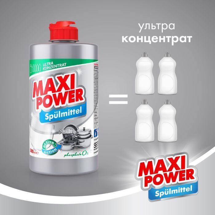 Засіб для миття посуду MAXI POWER Платинум 500 мл (4823098411949) Тип засоби для миття посуду