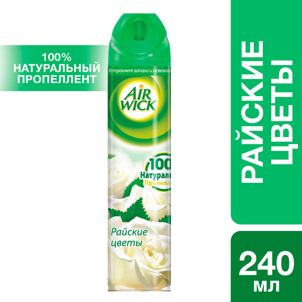 Аерозольний освіжувач повітря Air Wick Райські квіти 240 мл (3059943016569) Спосіб застосування Натисніть на розпилювач в бік центру кімнати, при розпиленні не перевертати голівкою вниз.