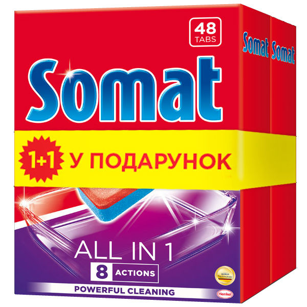 Таблетки SOMAT Все в 1 (52 + 52 шт.) Duo 1 Face 760 г + 760 г (9000101045161)