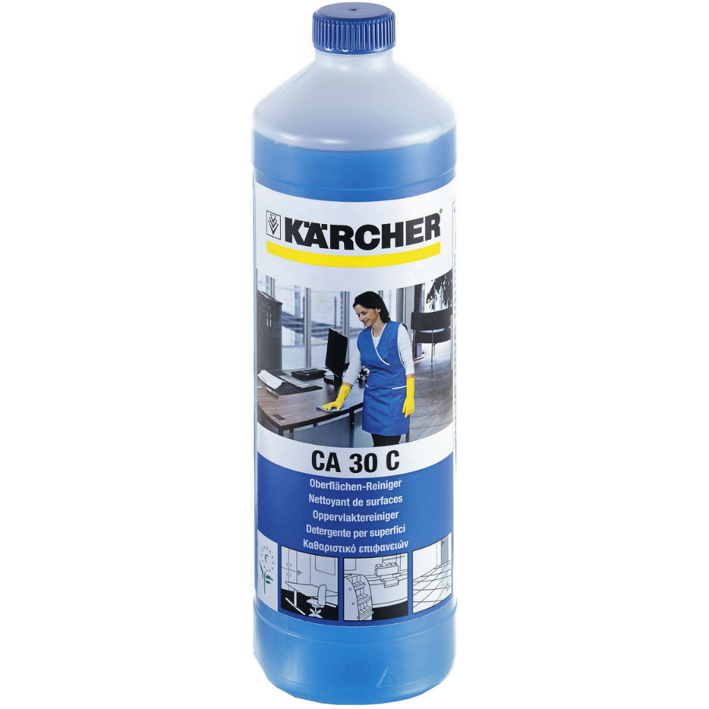 Засіб для чищення поверхонь KARCHER CA 30 C 1 л (6.295-681.0) Особливості не залишає смуг і розлучень навіть на блискучих поверхнях, може застосовуватися і для збирання підлоги, надає приємного цитрусового аромату.