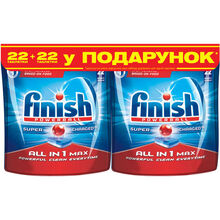 Таблетки для посудомийних машин FINISH Powerball ALL IN 1 Max 22 + 22 tabs (4820108003743)