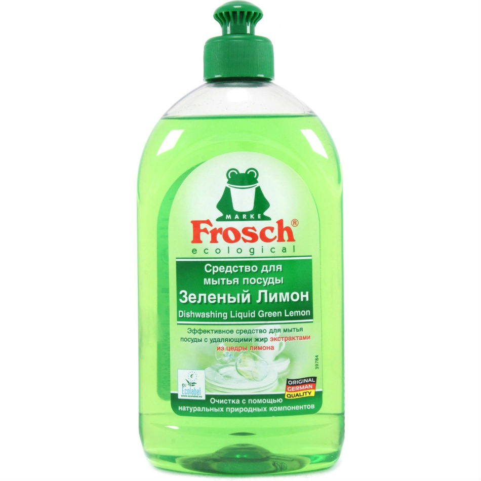 

Бальзам для мытья посуды FROSCH Зеленый Лимон 500 мл (4009175161833), Рідина для миття посуду Зелений Лимон 500мл