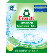 Таблетки для мытья посуды Frosch Лимон 50 шт х 20 г (4001499947315)