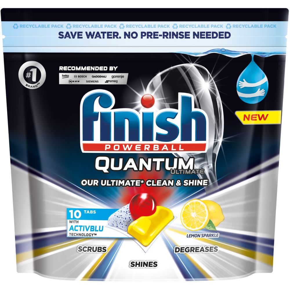 Таблетки для посудомоечных машин FINISH Quantum Ultimate lemon 10 шт (5900627091014)