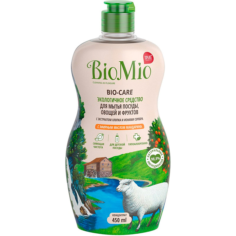 

Средство для мытья посуды BioMio Baby Bio-Care Мандарин 450 мл (4603014004437), BIO-CARE засіб МАНДАРИН для миття посуду 450 мл.