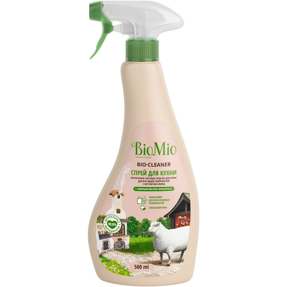

Чистящий спрей для кухни BioMio Bio-Kitchen Cleaner концентрат Лемонграсс 500 мл (4603014008121), BIO-KITCHEN CLEANERчист.спрей для кухни