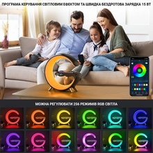 Настільна смарт лампа-нічник G-SMART RGB 15W Light Sound Machine White (RGB-GBtw)
