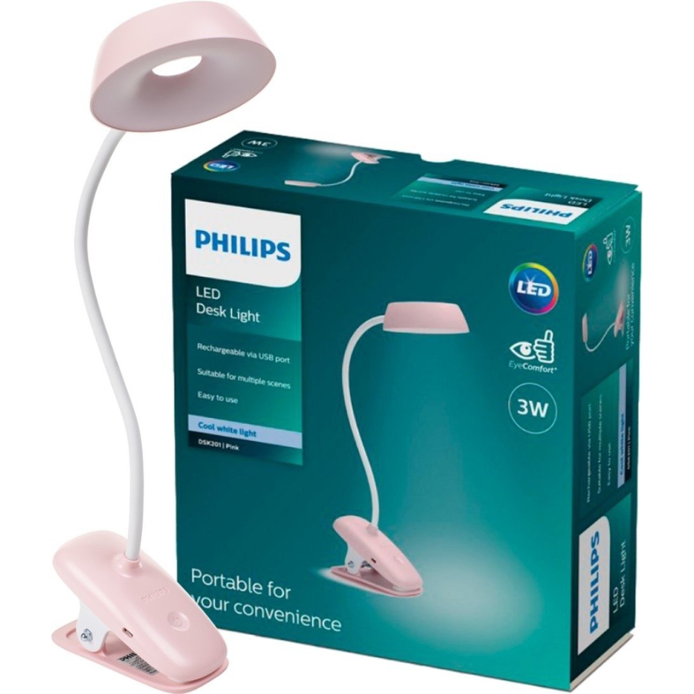 Зовнішній вигляд Настільна лампа PHILIPS Donutclip Pink (929003179607)