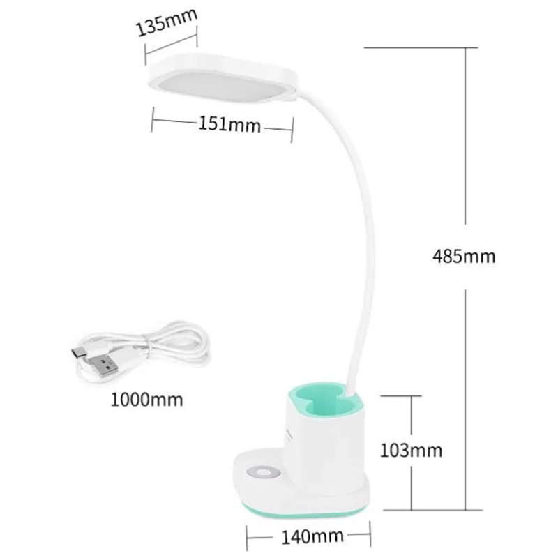 Фото Настольная лампа WEIDASI 9W 449lm 4159K USB 5V white (WD-6078)