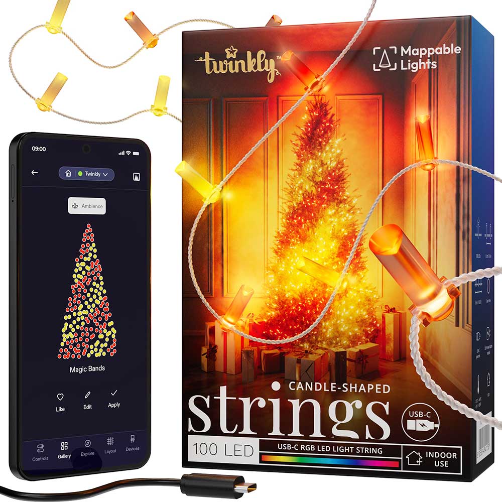 Фото Гірлянда TWINKLY Smart LED Strings Candle RGB 100 6м (TWKC100RGB-G)