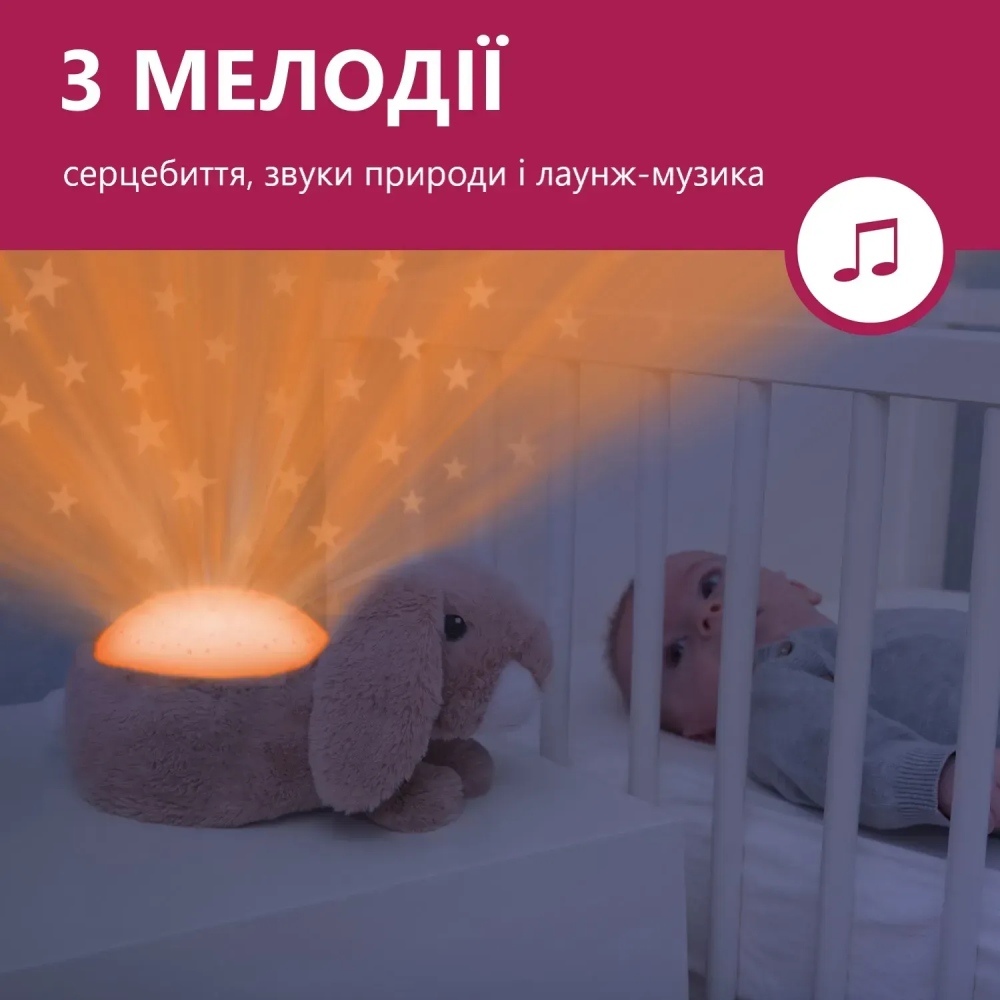Фото Іграшка-нічник ZAZU кролик RUBY з проектором (ZA-RUBY-01)