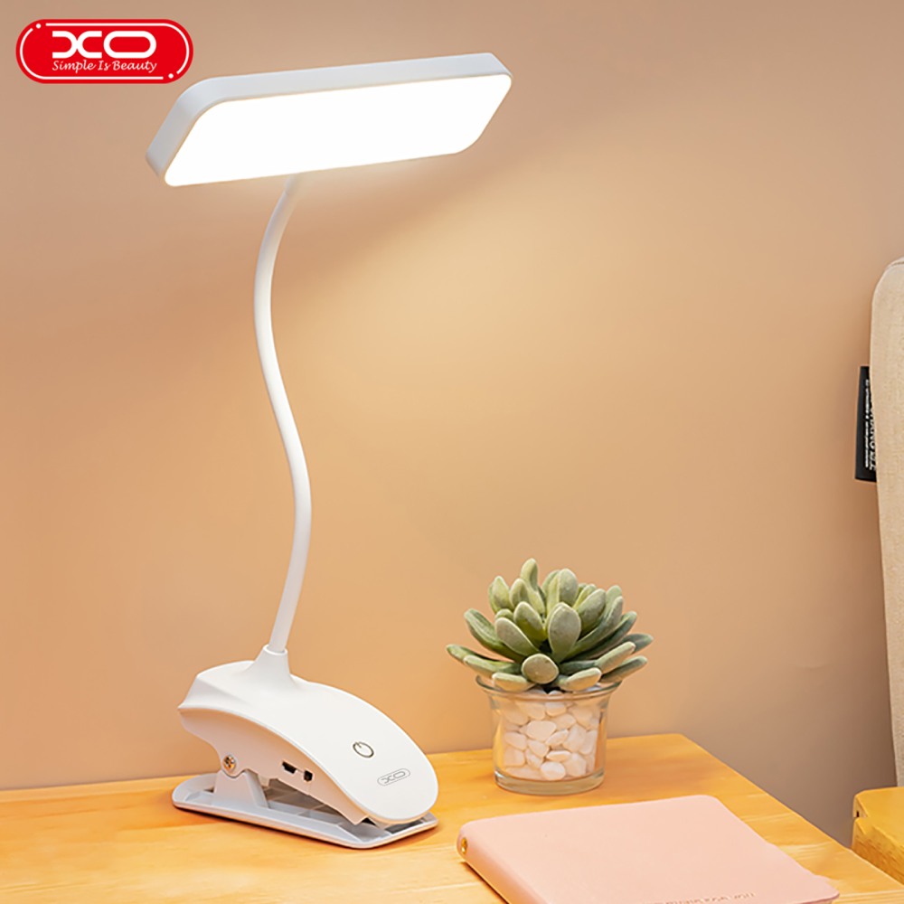Зовнішній вигляд Настільна лампа XO OZ06 3-Color Lamp with Clip 800mAh White (OZ06_White)