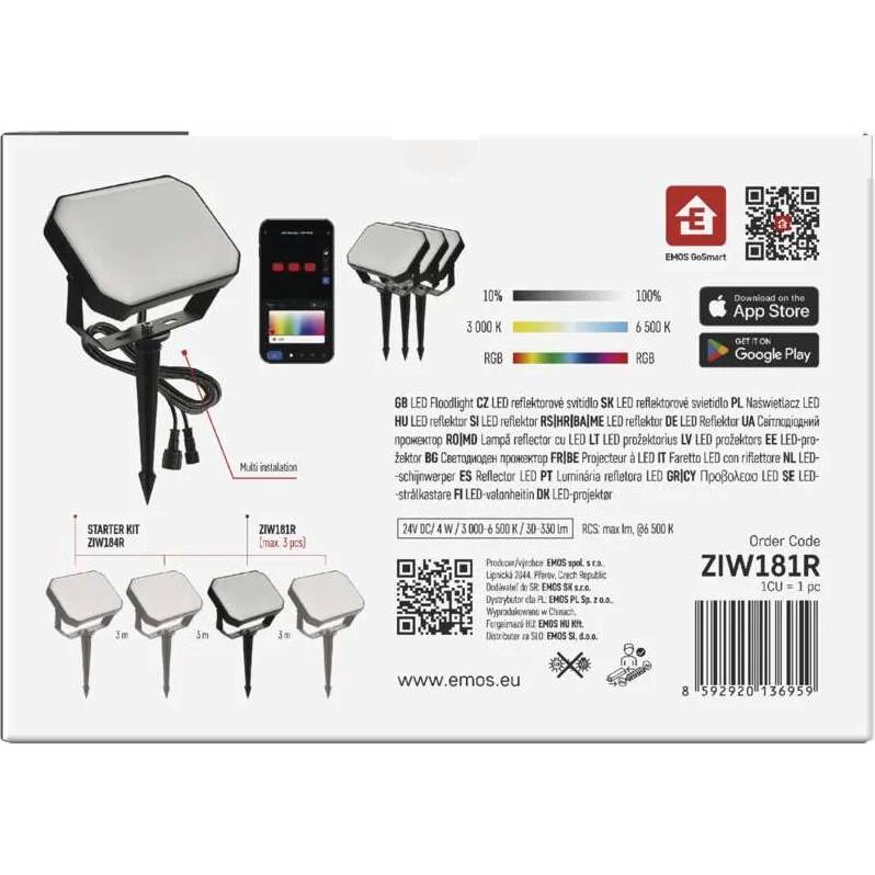Заказать Прожектор EMOS 4 Вт RGBIC WIFI (ZIW181R)
