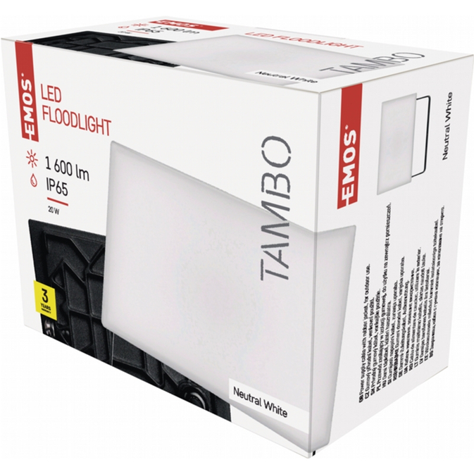 Прожектор EMOS LED TAMBO 20W 1600Lm 4000K IP65 (ZS2521) Зовнішній вигляд Прожектор EMOS LED TAMBO 20W 1600Lm 4000K IP65 (ZS2521)