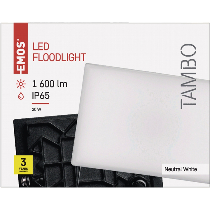 Прожектор EMOS LED TAMBO 20W 1600Lm 4000K IP65 (ZS2521) Фото Прожектор EMOS LED TAMBO 20W 1600Lm 4000K IP65 (ZS2521)