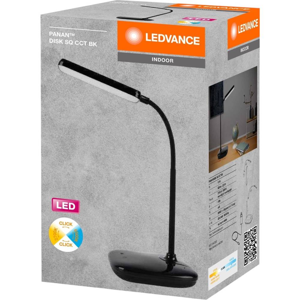 Настольная лампа OSRAM Panan DISK SQ с димером Black (4099854363665) Тип настольная лампа