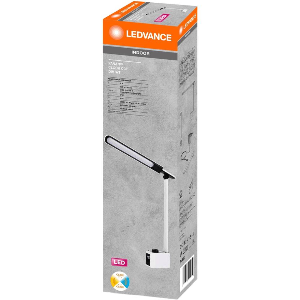 Настольная лампа OSRAM Panan Clock 2USB с димером White (4099854363641) Тип настольная лампа