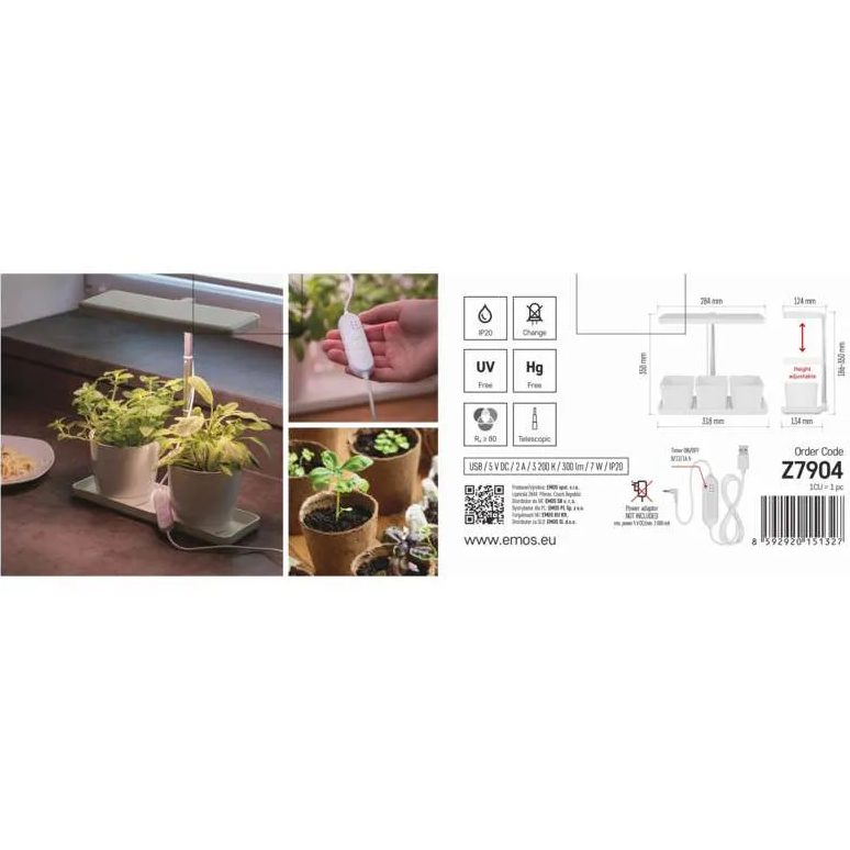 Огляд Фітолампа для рослин EMOS LED 7 W (Z7904)