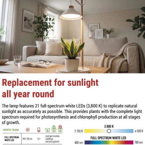 В Фокстрот Фитолампа для растений EMOS Z7905 White