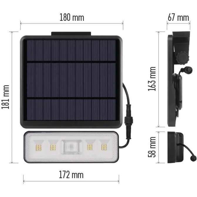 Изображение Светодиодный солнечный прожектор EMOS 1300 лм 4000K (ZG112S)