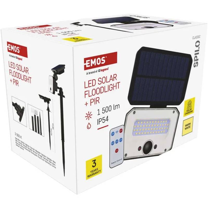 В інтернет магазині Світлодіодний сонячний прожектор EMOS 1500 лм 3000K (ZG131S)