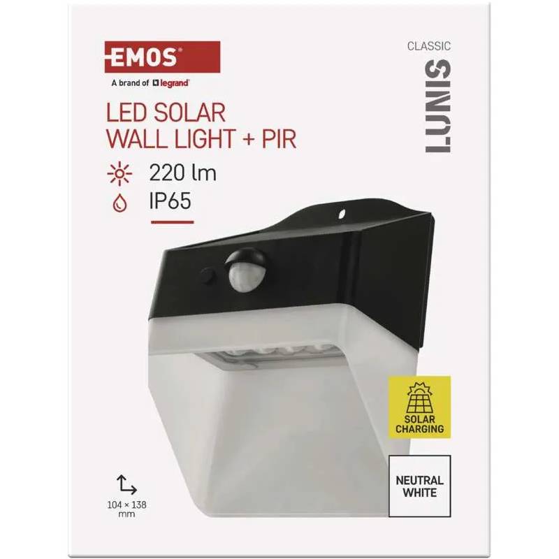 Огляд Світлодіодний сонячний світильник EMOS 220 лм 4000K (ZG151S)