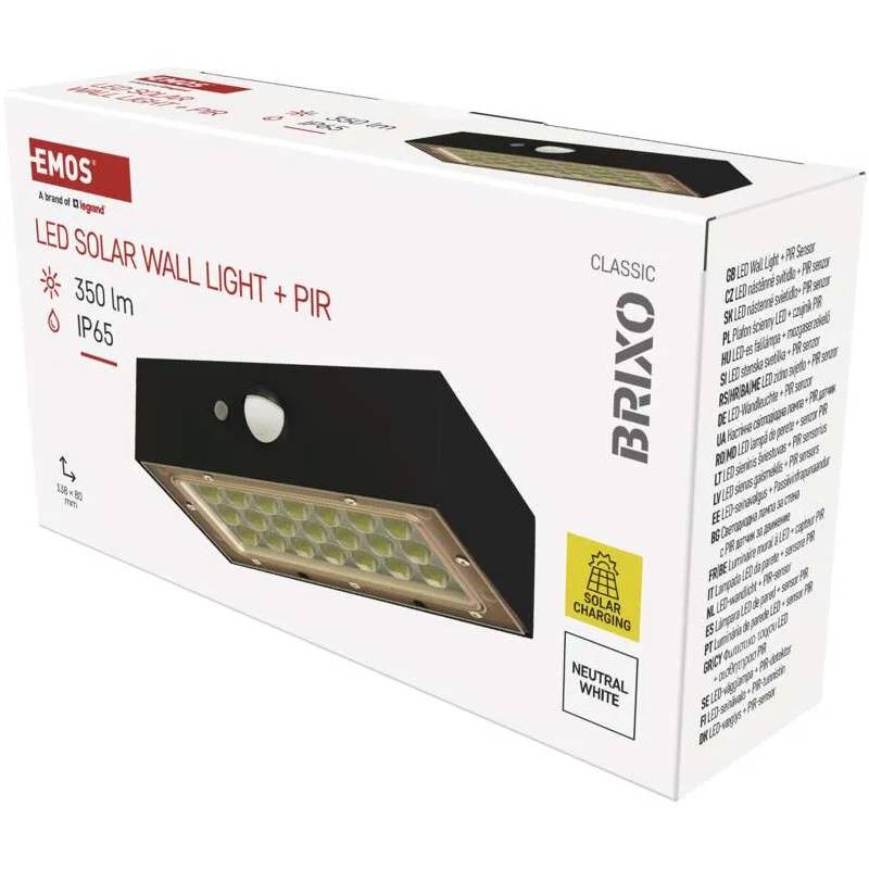 Огляд Світлодіодний сонячний світильник EMOS 350 лм 4000K (ZG162S)
