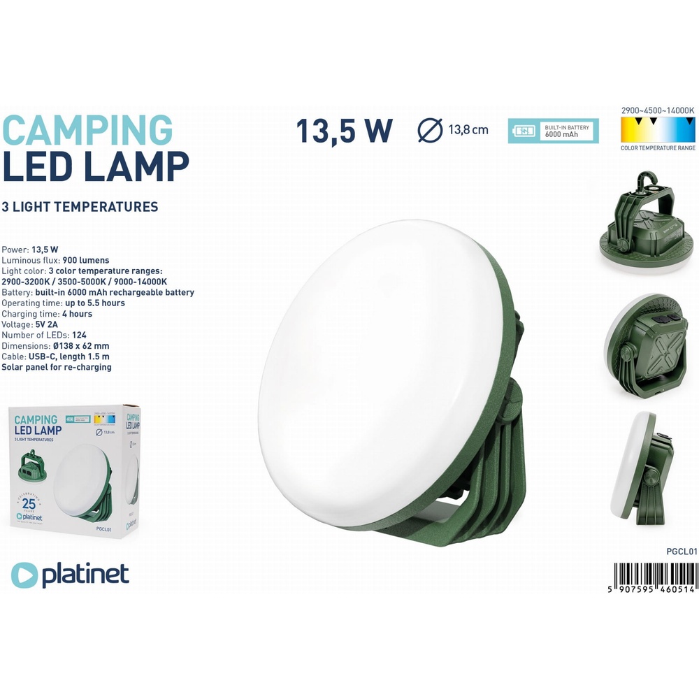 Покупка Лампа PLATINET Camping Emergency Light LED 13,5W 6000 mAh (PGCL01)