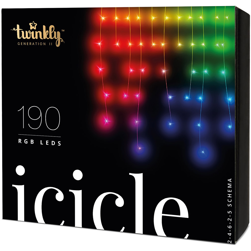 Гирлянда TWINKLY Smart LED Icicle RGB 190 (TWI190STP-TEU)