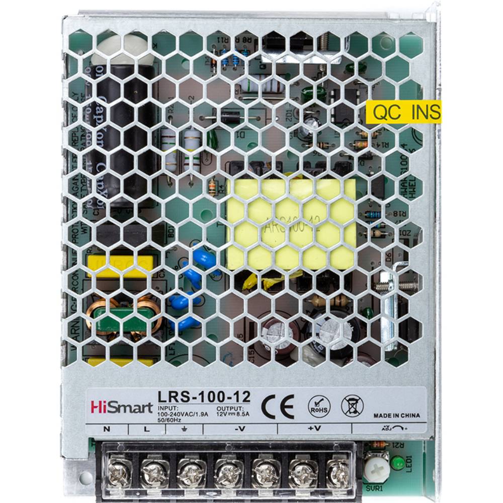 

Блок питания HISMART 12V 8.5A 100W (LRS-100-12), блок живлення 12V, 8.5A, 100W (LRS-100-12)