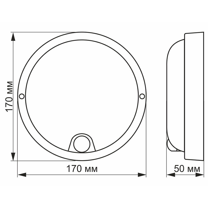 Світильник VIDEX ІК IP54 12W 5000K (VL-BHR-125W-SP) Кількість джерел світла 1