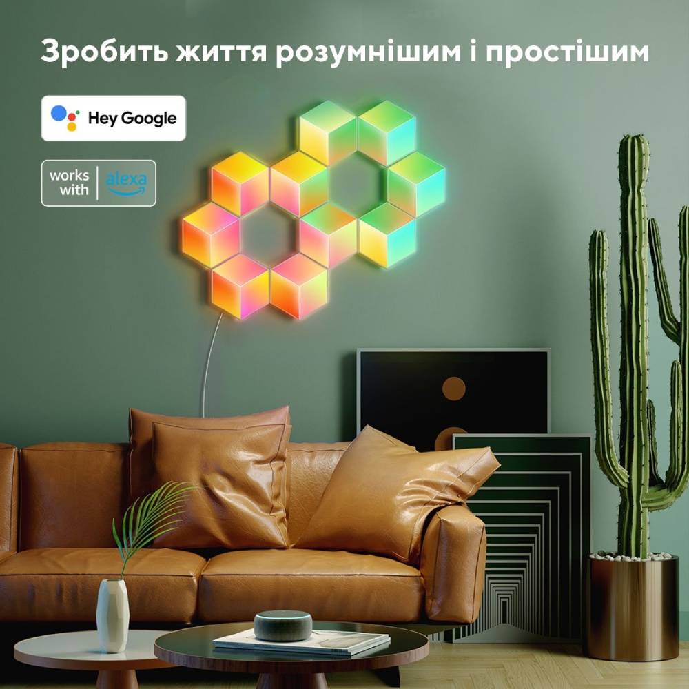 В інтернет магазині Набір світильників GOVEE H6066 Glide Hexa Pro LED Light Panels 10 шт Білий (H6066302)