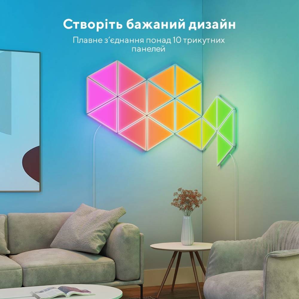 В Україні Набір світильників GOVEE H6067 Tri-angle Light Panels 10 шт Білий (B6067301)