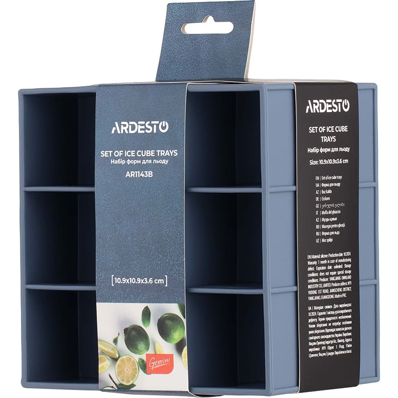 Набор форм для льда ARDESTO Gemini 2 шт Blue (AR1143B) Размеры 10,9 х 10,9 х 3,6